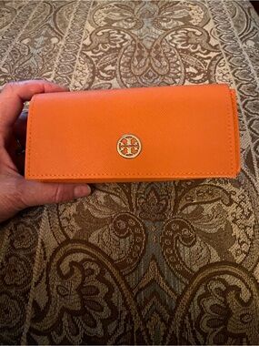 Tory Burch Orange Leather glass case